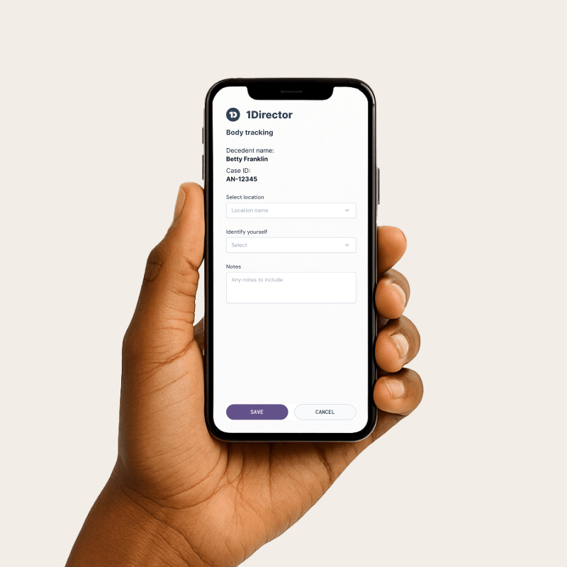 Mockup of a funeral home website