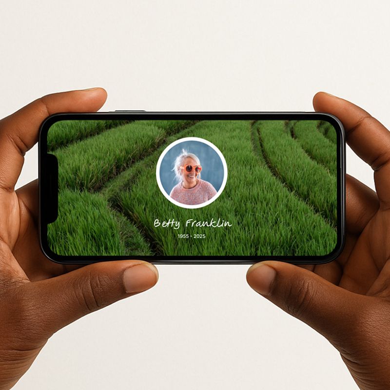 Hand holding a phonewith a video mockup